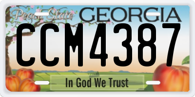 GA license plate CCM4387