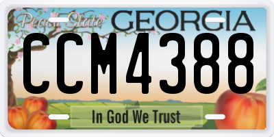 GA license plate CCM4388