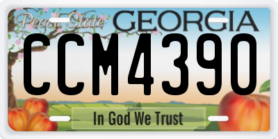 GA license plate CCM4390