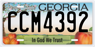 GA license plate CCM4392