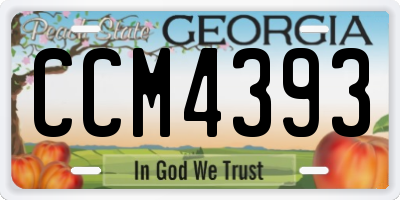 GA license plate CCM4393