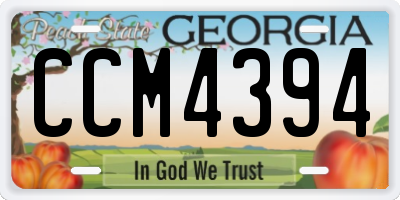 GA license plate CCM4394