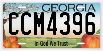 GA license plate CCM4396