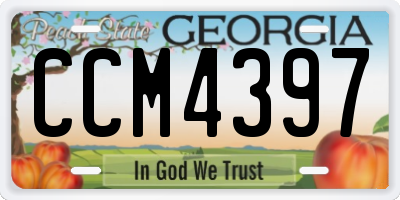 GA license plate CCM4397