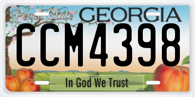 GA license plate CCM4398