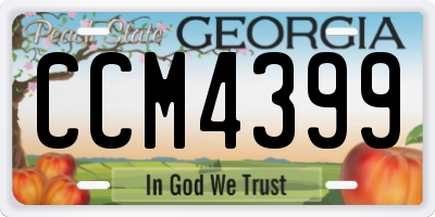 GA license plate CCM4399