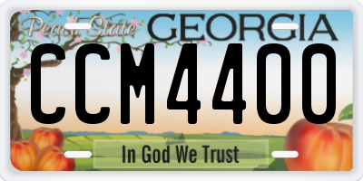 GA license plate CCM4400