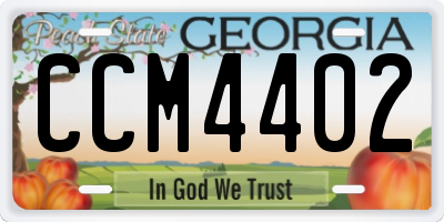 GA license plate CCM4402