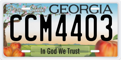 GA license plate CCM4403