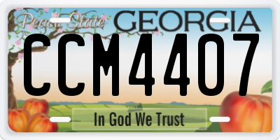 GA license plate CCM4407