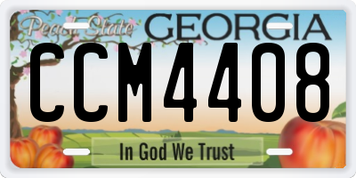 GA license plate CCM4408