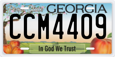 GA license plate CCM4409