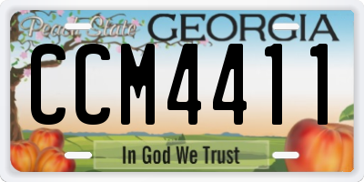 GA license plate CCM4411