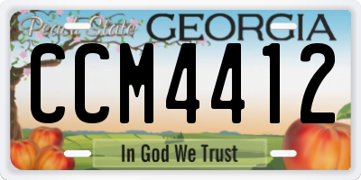 GA license plate CCM4412