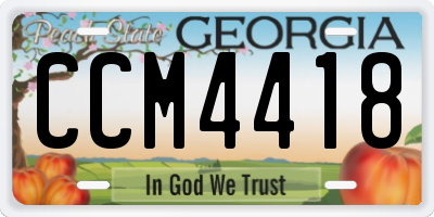 GA license plate CCM4418