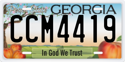 GA license plate CCM4419