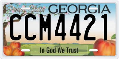 GA license plate CCM4421