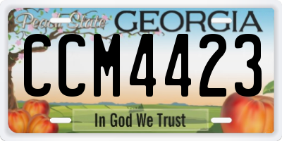 GA license plate CCM4423