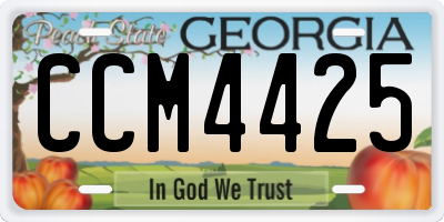 GA license plate CCM4425