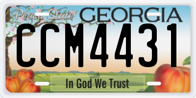 GA license plate CCM4431