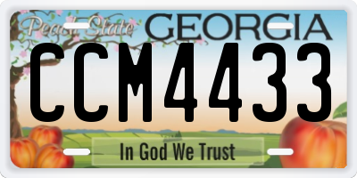 GA license plate CCM4433