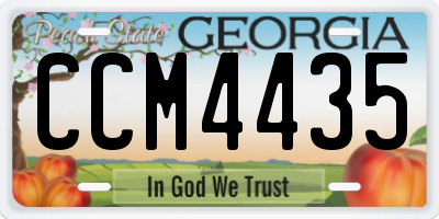 GA license plate CCM4435