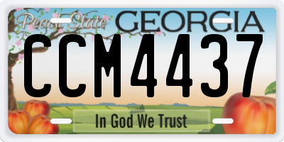 GA license plate CCM4437