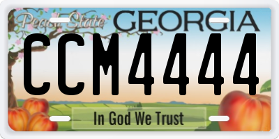 GA license plate CCM4444