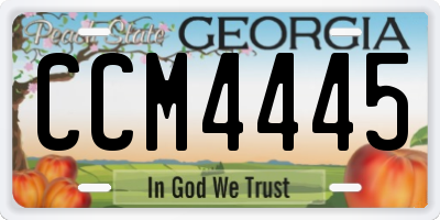 GA license plate CCM4445