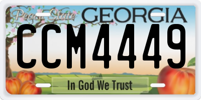 GA license plate CCM4449