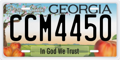 GA license plate CCM4450