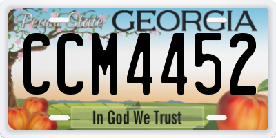 GA license plate CCM4452