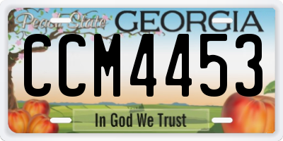 GA license plate CCM4453