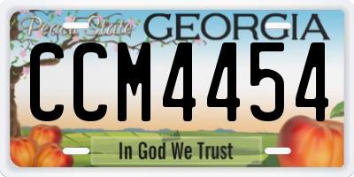 GA license plate CCM4454