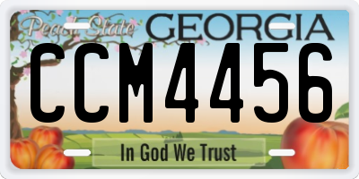 GA license plate CCM4456