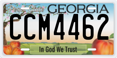 GA license plate CCM4462