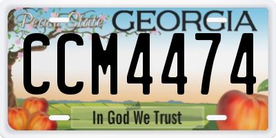 GA license plate CCM4474