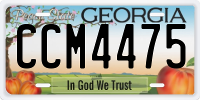 GA license plate CCM4475