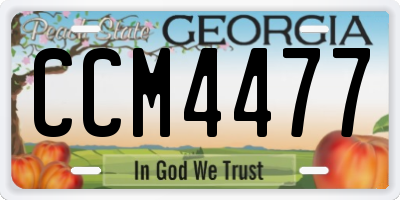 GA license plate CCM4477