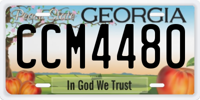 GA license plate CCM4480