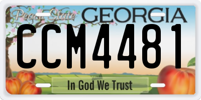 GA license plate CCM4481
