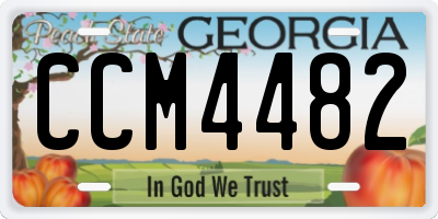 GA license plate CCM4482