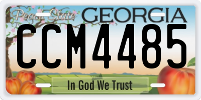 GA license plate CCM4485