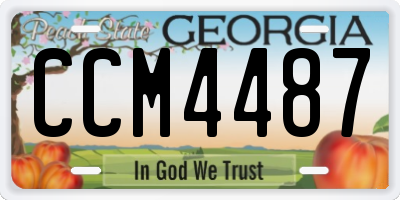 GA license plate CCM4487