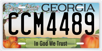 GA license plate CCM4489