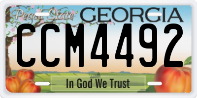 GA license plate CCM4492
