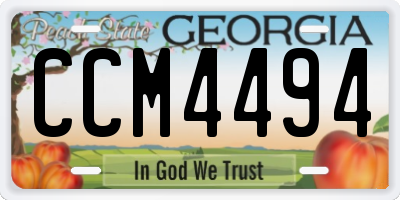 GA license plate CCM4494