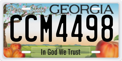 GA license plate CCM4498