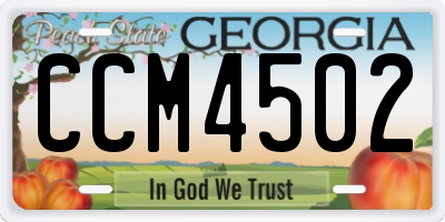 GA license plate CCM4502