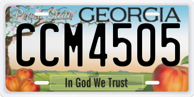 GA license plate CCM4505